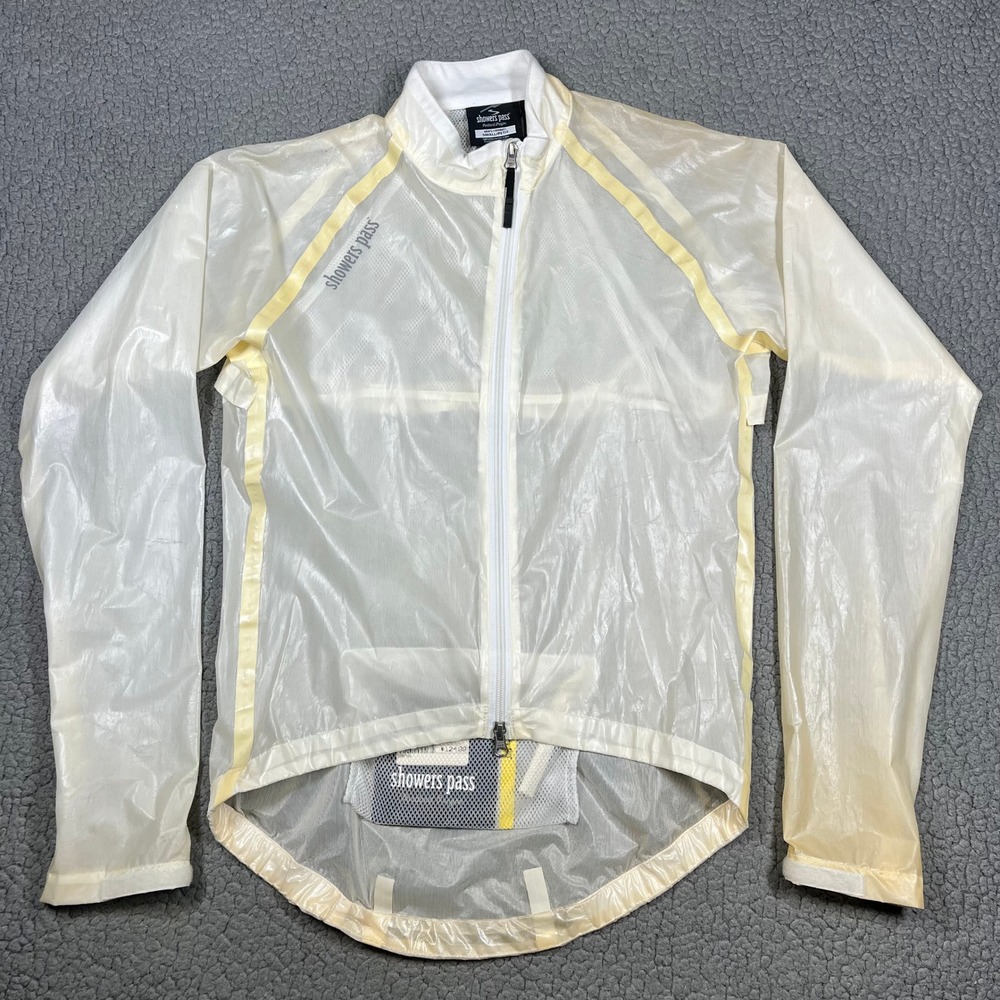 Showers Pass Pro Tech ST Cycling Jacket Mens Small Clear Waterproof Racing Shell
